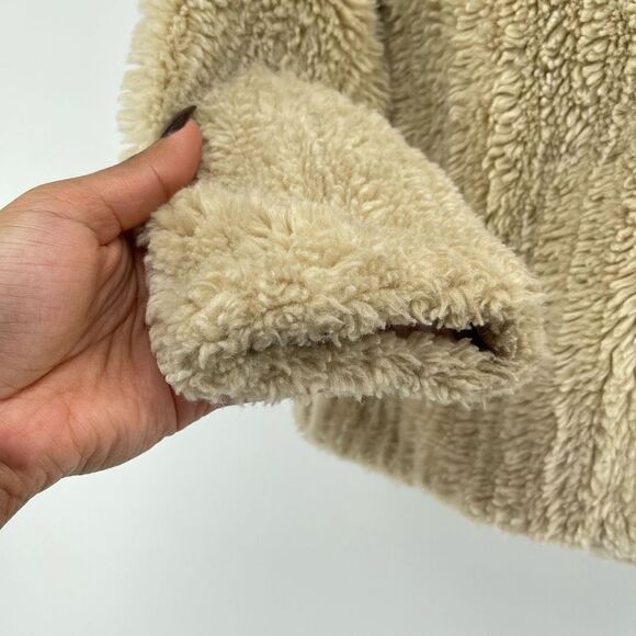 Corky & Company Toddler Girl’s Tan Plush Faux Fur Snap Front Hooded Coat 4T - Picture 7 of 13